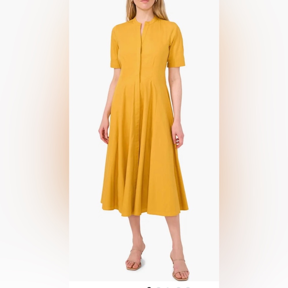 Halogen Cotton Poplin Button-Up Midi Dress. Size Medium. Worn once.